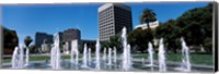 Plaza De Cesar Chavez with Water Fountains, San Jose, California Fine Art Print