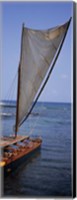 Canoe in the sea, Honolulu, Pu'uhonua o Honaunau National Historical Park, Honaunau, Hawaii, USA Fine Art Print