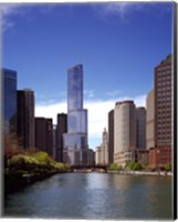 Skyscraper in a city, Trump Tower, Chicago River, Chicago, Cook County, Illinois, USA Fine Art Print