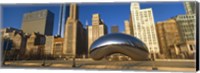 Cloud Gate sculpture with buildings in the background, Millennium Park, Chicago, Cook County, Illinois, USA Fine Art Print