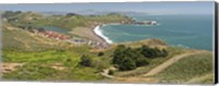 High angle view of a coast, Marin Headlands, Rodeo Cove, San Francisco, Marin County, California, USA Fine Art Print