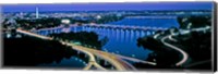 Aerial view of Washington DC and river Fine Art Print