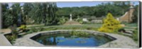 Garden pond, English Walled Garden, Chicago Botanic Garden, Glencoe, Cook County Forest Preserves, Cook County, Illinois, USA Fine Art Print