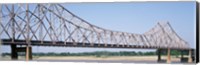 USA, Missouri, St. Louis, Martin Luther King Jr Memorial Bridge over Mississippi River Fine Art Print