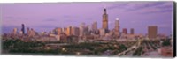 View Of A Cityscape At Twilight, Chicago, Illinois, USA Fine Art Print