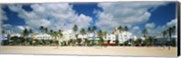Hotels on the beach, Art Deco Hotels, Ocean Drive, Miami Beach, Florida, USA Fine Art Print