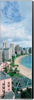 High angle view of a beach, Waikiki Beach, Honolulu, Oahu, Hawaii, USA Fine Art Print