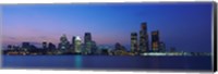 Detroit Skyline at night, Michigan Fine Art Print