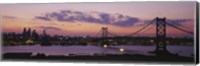 Bridge across a river, Ben Franklin Bridge, Philadelphia, Pennsylvania, USA Fine Art Print
