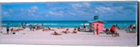 Tourist on the beach, Miami, Florida, USA Fine Art Print