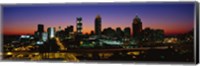 Atlanta skyline at night, GA Fine Art Print