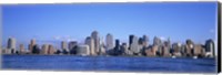 New York City Skyline with Bright Blue Sky and Water Fine Art Print