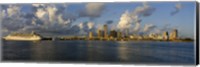 Cruise ship docked at a harbor, Miami, Florida, USA Fine Art Print
