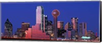 USA, Texas, Dallas, Panoramic view of an urban skyline at night Fine Art Print