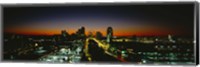 High Angle View Of A City Lit Up At Dawn, St. Louis, Missouri, USA Fine Art Print