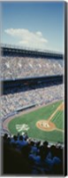 High angle view of spectators watching a baseball match in a stadium, Yankee Stadium, New York City, New York State, USA Fine Art Print