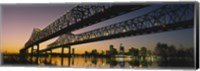 Low angle view of a bridge across a river, New Orleans, Louisiana, USA Fine Art Print