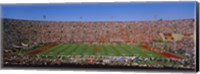 High angle view of a football stadium full of spectators, Los Angeles Memorial Coliseum, City of Los Angeles, California, USA Fine Art Print
