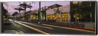 Stores on the roadside, Rodeo Drive, Beverly Hills, California, USA Fine Art Print