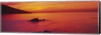 Panoramic view of the sea at dusk, Leo Carillo State Park, Carillo, Los Angeles County, California, USA Fine Art Print