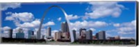 Metal arch in front of buildings, Gateway Arch, St. Louis, Missouri, USA Fine Art Print