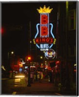 Neon sign lit up at night, B. B. King's Blues Club, Memphis, Shelby County, Tennessee, USA Fine Art Print