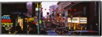 Traffic on a road, Grant Avenue, Chinatown, San Francisco, California, USA Fine Art Print