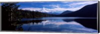 Reflection of clouds in water, Mt Hood, Lost Lake, Mt. Hood National Forest, Hood River County, Oregon, USA Fine Art Print