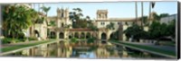 Reflecting pool in front of a building, Balboa Park, San Diego, California, USA Fine Art Print