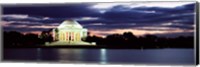 Monument lit up at dusk, Jefferson Memorial, Washington DC, USA Fine Art Print