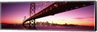 Bay Bridge and city skyline at night, San Francisco, California, USA Fine Art Print