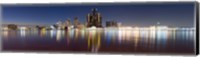 Detroit River at Dusk, Detroit, Michigan Fine Art Print