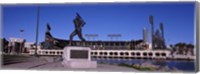 Willie Mays statue in front of a baseball park, AT&T Park, 24 Willie Mays Plaza, San Francisco, California Fine Art Print