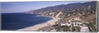 High angle view of a beach, Highway 101, Malibu Beach, Malibu, Los Angeles County, California, USA Fine Art Print