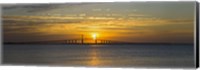 Sunrise over Sunshine Skyway Bridge, Tampa Bay, Florida, USA Fine Art Print