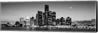 Buildings at the waterfront, River Detroit, Detroit, Michigan, USA Fine Art Print