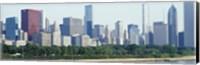 City skyline with Lake Michigan and Lake Shore Drive in foreground, Chicago, Illinois, USA Fine Art Print