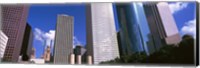 Low angle view of buildings, Wedge Tower, Continental Airlines Tower, ExxonMobil Building, Chevron Building, Houston, Texas, USA Fine Art Print