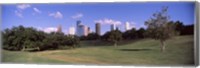 Downtown skylines viewed from a park, Houston, Texas, USA Fine Art Print