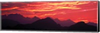 Sundown Austrian Mts South Bavaria Germany Fine Art Print