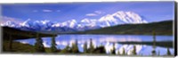Snow Covered Mountains, Mountain Range, Wonder Lake, Denali National Park, Alaska, USA Fine Art Print