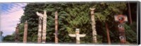 Totem poles in a park, Stanley Park, Vancouver, British Columbia, Canada Fine Art Print