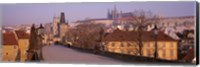 View Of Houses Along The Charles Bridge, Prague, Czech Republic Fine Art Print