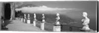 Marble busts along a walkway, Ravello, Amalfi Coast, Salerno, Campania, Italy Fine Art Print
