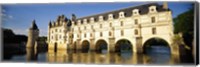 Reflection of a castle in water, Chateau De Chenonceaux, Chenonceaux, Loire Valley, France Fine Art Print