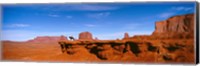 Person riding a horse on a landscape, Monument Valley, Arizona, USA Fine Art Print