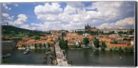 Aerial view of Charles Bridge Prague Czech Republic Fine Art Print