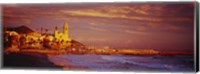 High angle view of a beach, Sitges, Spain Fine Art Print