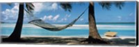 Hammock on the beach, Cook Islands South Pacific Fine Art Print