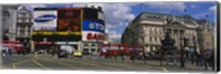 Commercial signs on buildings, Piccadilly Circus, London, England Fine Art Print